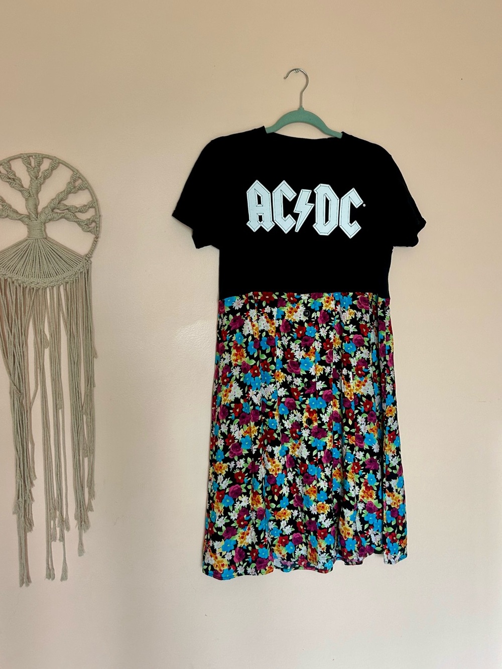 Upcycled AC/DC Dress